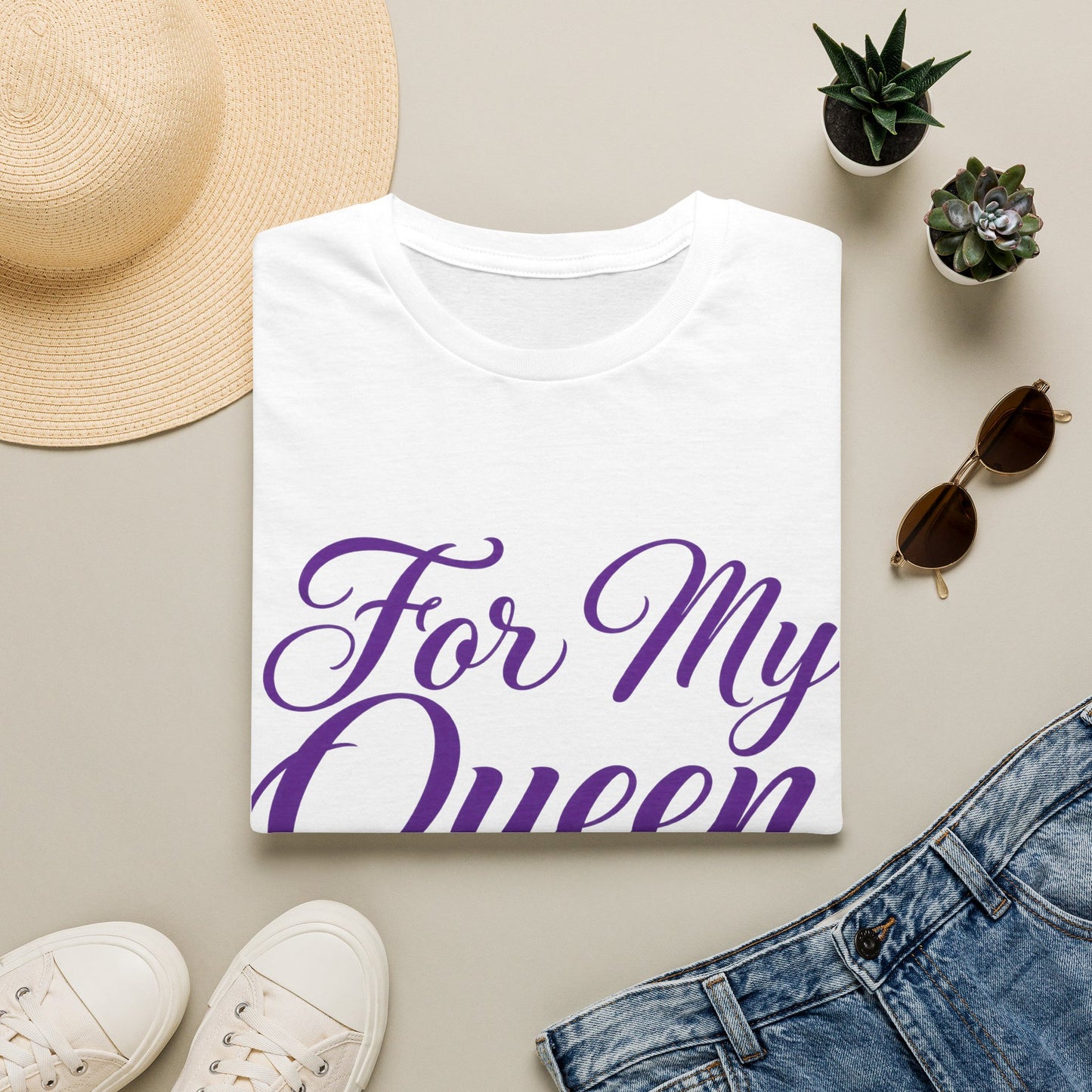For My Queen Purple Script Tee