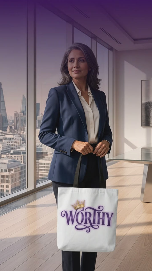 WORTHY Tote Bag with Black Handles